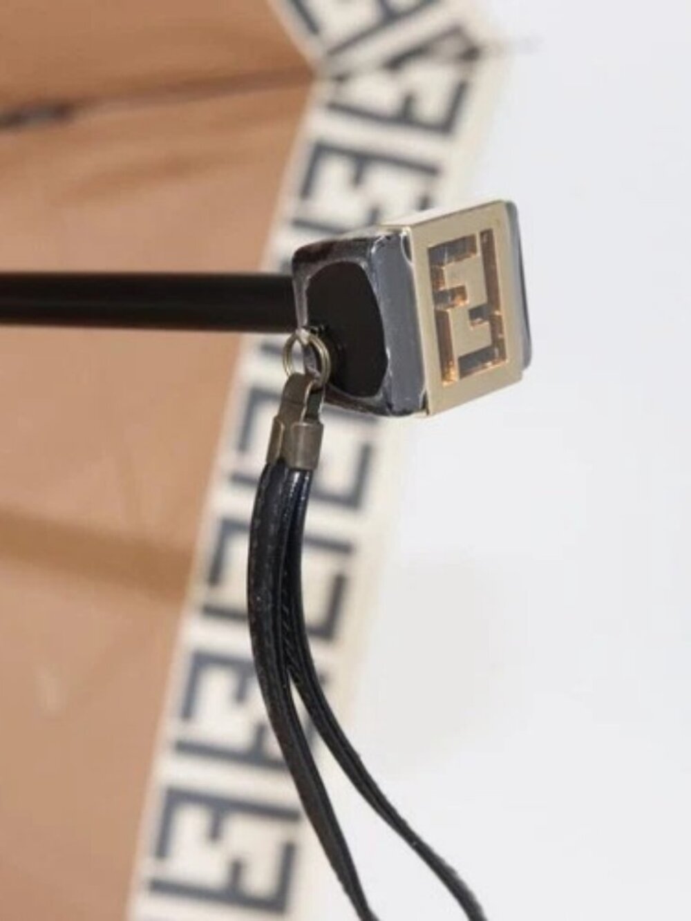 FENDI Zucca Canvas Umbrella Nylon Brown Black - Picture 13 of 16